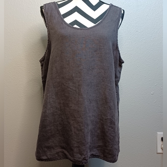 Cynthia Ashby Lagenlook Boho 100% Linen Sz L Tunic Tank - Picture 4 of 13